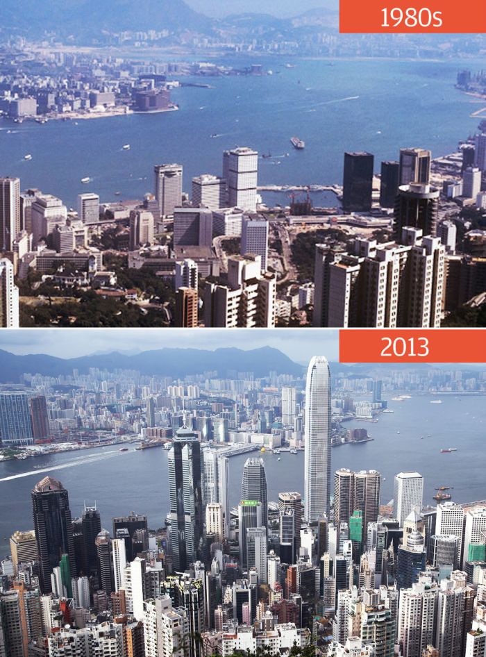 Famous Cities From Around The World Back In The Day And Today (14 pics)
