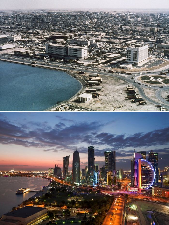 Famous Cities From Around The World Back In The Day And Today (14 pics)