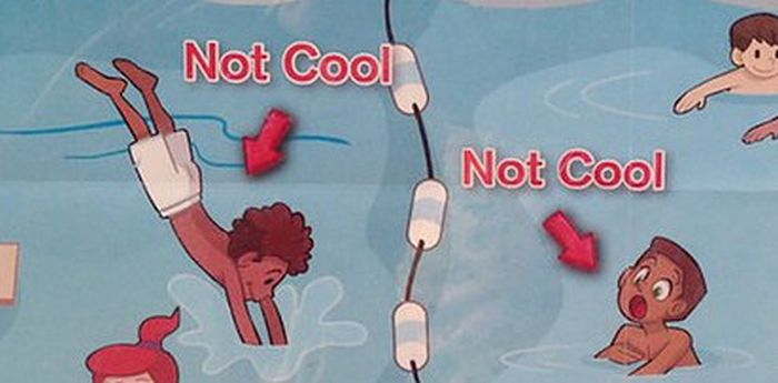 People Are Calling This Red Cross Pool Safety Poster Racist (3 pics)