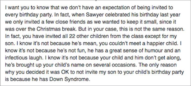 Mother Writes Open After Her Son Wasn't Invited To A Birthday Party (10 pics)
