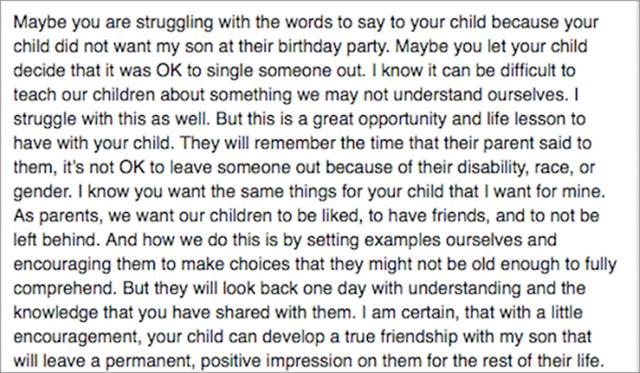 Mother Writes Open After Her Son Wasn't Invited To A Birthday Party (10 pics)