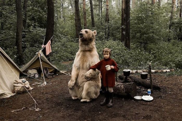 Pet Bear Stars In Family Photo Shoot (8 pics)