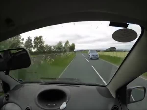 Cammer Flips His Toyota Yaris As He Tries To Avoid Oncoming Overtaker