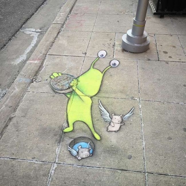 Street Artist David Zinn Gives Pokemon Go A Run For Its Money (19 pics)