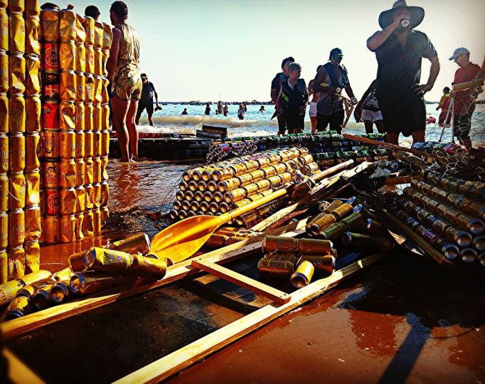 Every Year People In Australia Race Boats Made Of Beer Cans (10 pics)