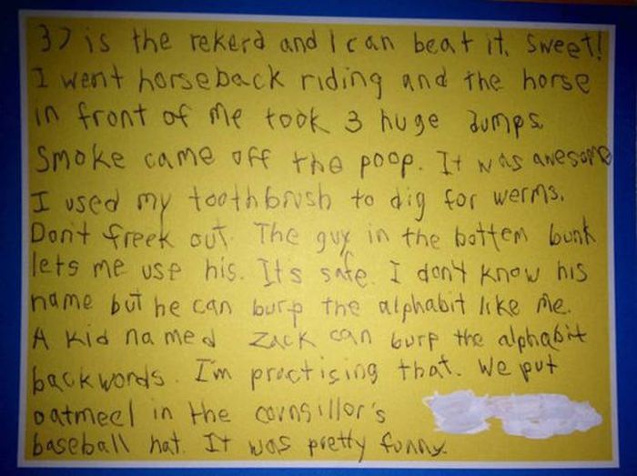 Boy Writes Adorable Letters To His Mom From Camp (3 pics)