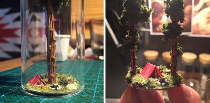 Artist Creates Miniature Homes In Test Tubes (9 pics)
