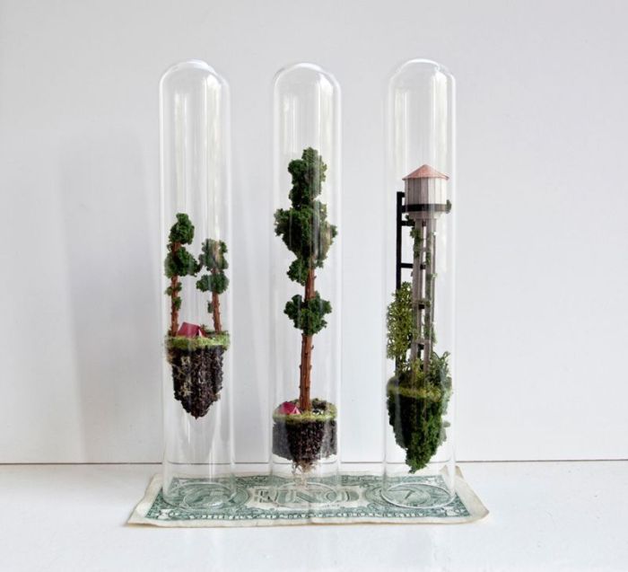 Artist Creates Miniature Homes In Test Tubes (9 pics)
