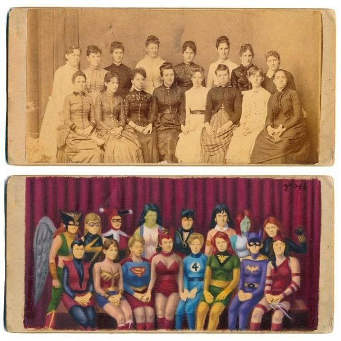 Artist Turns People In Vintage Pictures Into Epic Looking Superheroes (21 pics)