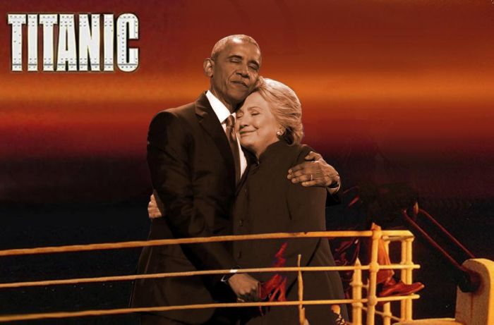 The Internet Turned Barack Obama's Embrace With Hillary Clinton Into A Hilarious Meme (18 pics)