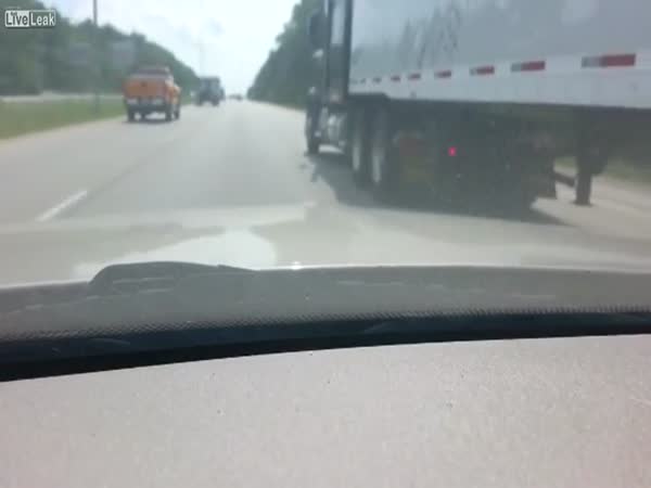 Semi Cuts Into Guys Lane But Driver Lets The Semi Hit Him
