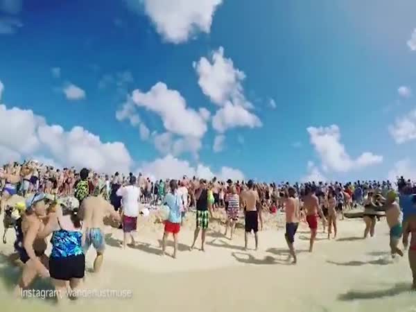 Footage Shows Jet Coming Scarily Close To Beachgoers