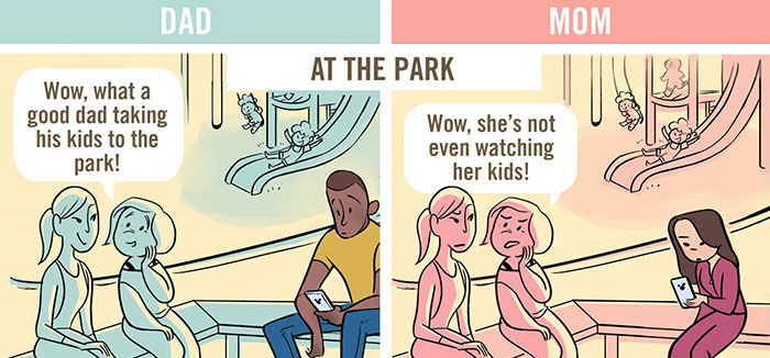 The DIfferences Between Dads And Moms When They Go Out In Public (5 pics)