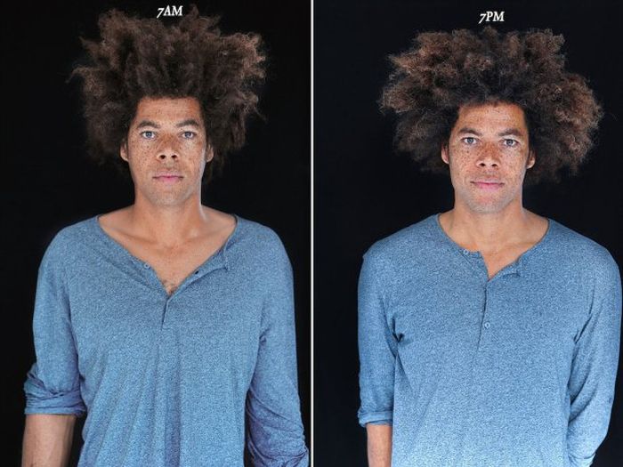 Photo Series Shows What People Look Like At 7am Versus What They Look Like At 7pm (16 pics)