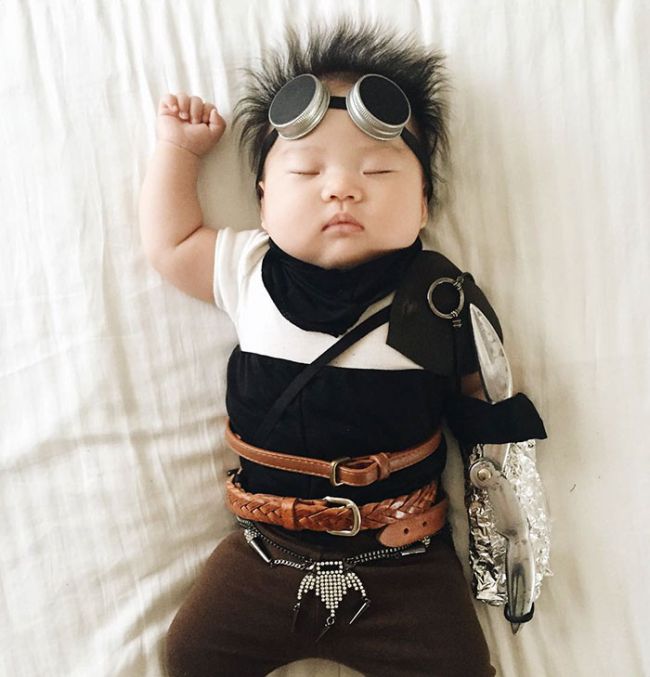 Sleeping Baby Has No Clue She's Secretly A Cosplay Star (28 pics)