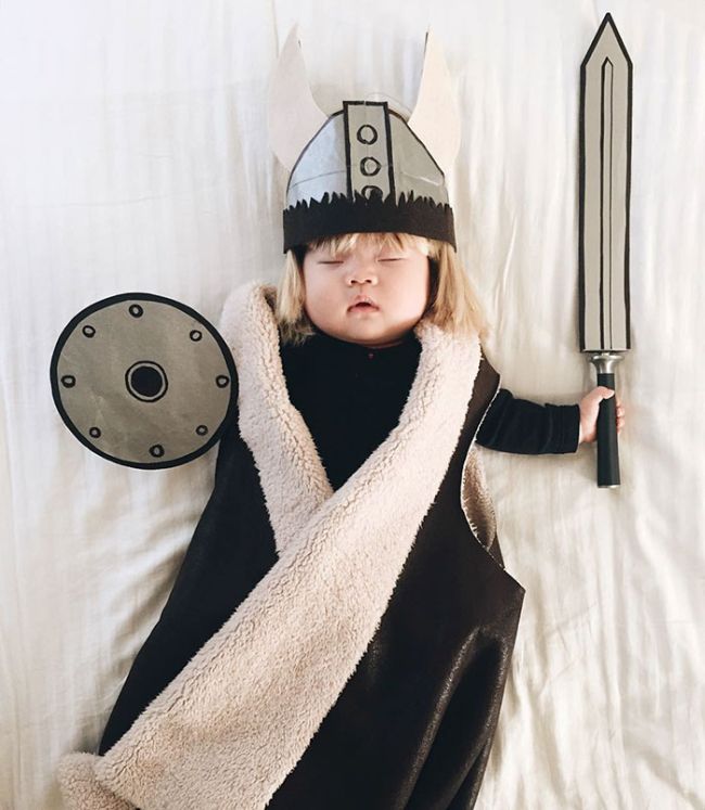 Sleeping Baby Has No Clue She's Secretly A Cosplay Star (28 pics)