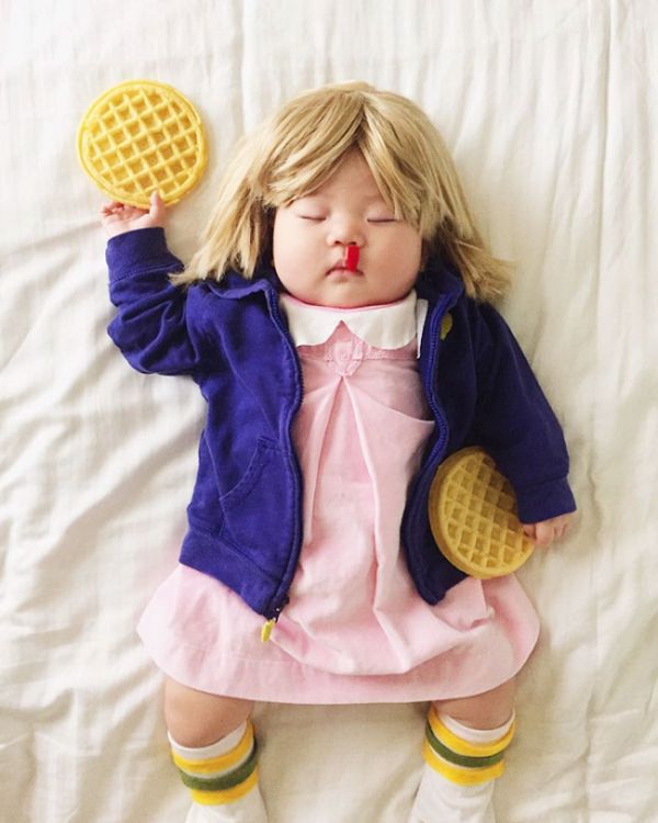Sleeping Baby Has No Clue She's Secretly A Cosplay Star (28 pics)