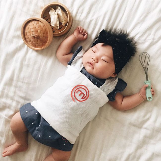 Sleeping Baby Has No Clue She's Secretly A Cosplay Star (28 pics)