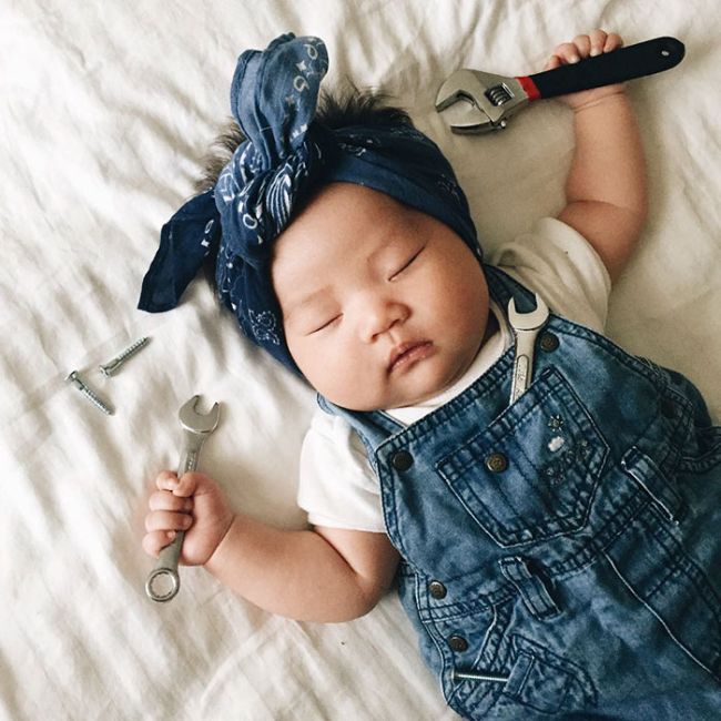 Sleeping Baby Has No Clue She's Secretly A Cosplay Star (28 pics)
