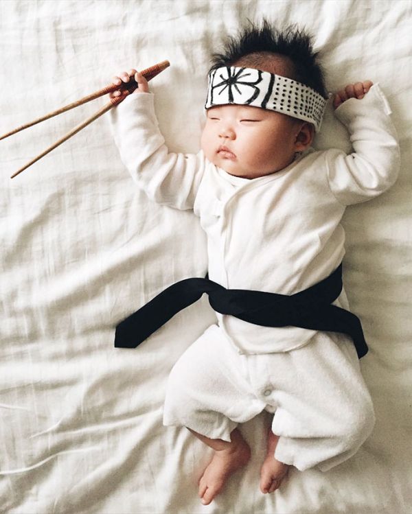 Sleeping Baby Has No Clue She's Secretly A Cosplay Star (28 pics)