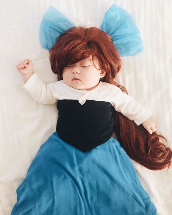 Sleeping Baby Has No Clue She's Secretly A Cosplay Star (28 pics)