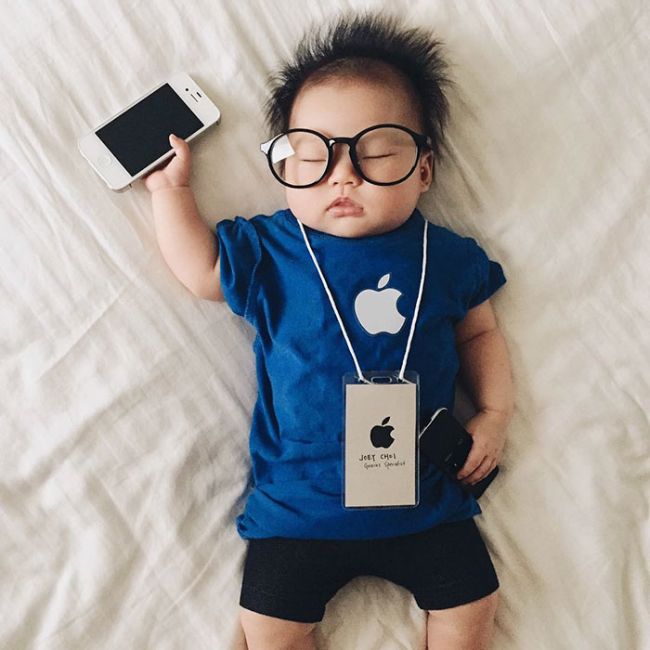 Sleeping Baby Has No Clue She's Secretly A Cosplay Star (28 pics)