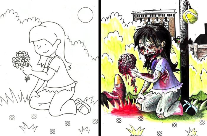 Coloring Book Images That Were Turned Into Something Hilariously Horrifying (25 pics)