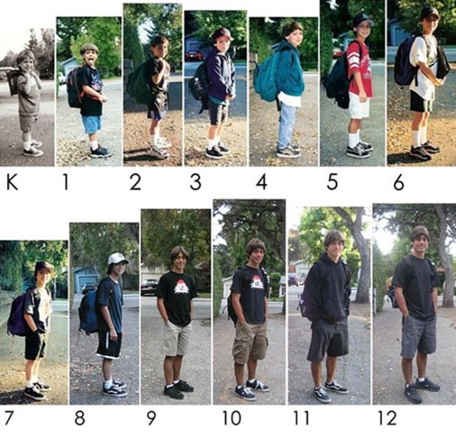 Photos From The First Day Of School Compared To The Last Day Of School (25 pics)