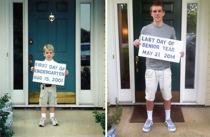 Photos From The First Day Of School Compared To The Last Day Of School (25 pics)