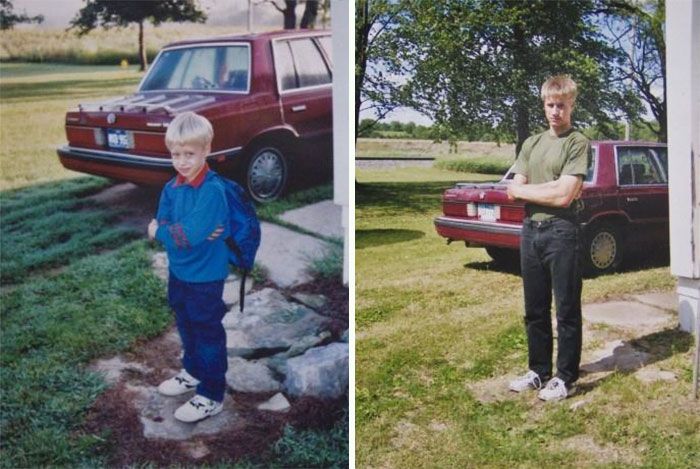 Photos From The First Day Of School Compared To The Last Day Of School (25 pics)