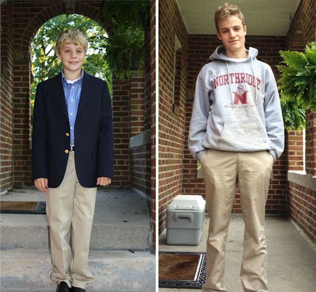 Photos From The First Day Of School Compared To The Last Day Of School (25 pics)