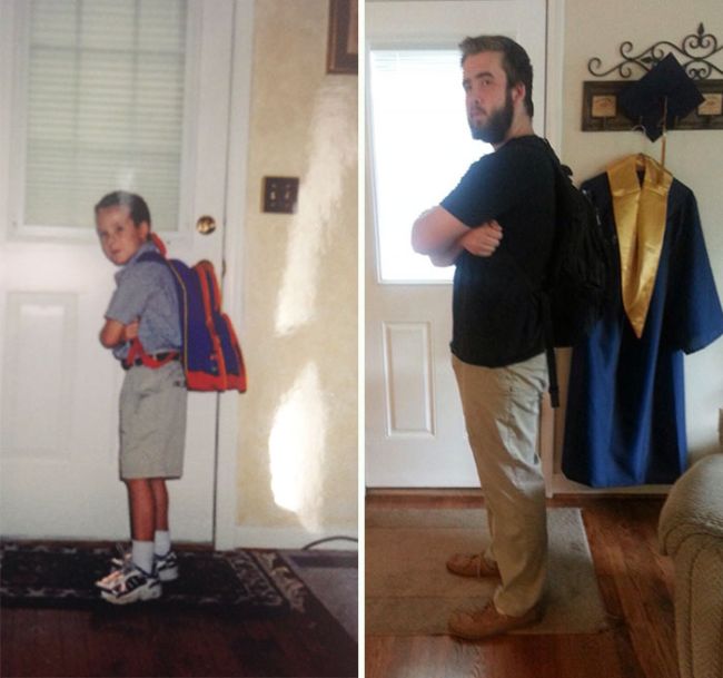 Photos From The First Day Of School Compared To The Last Day Of School (25 pics)