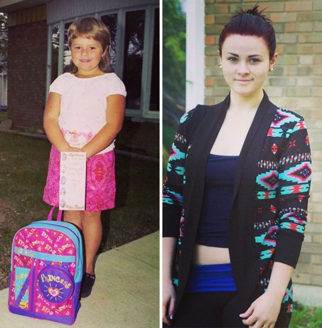 Photos From The First Day Of School Compared To The Last Day Of School (25 pics)