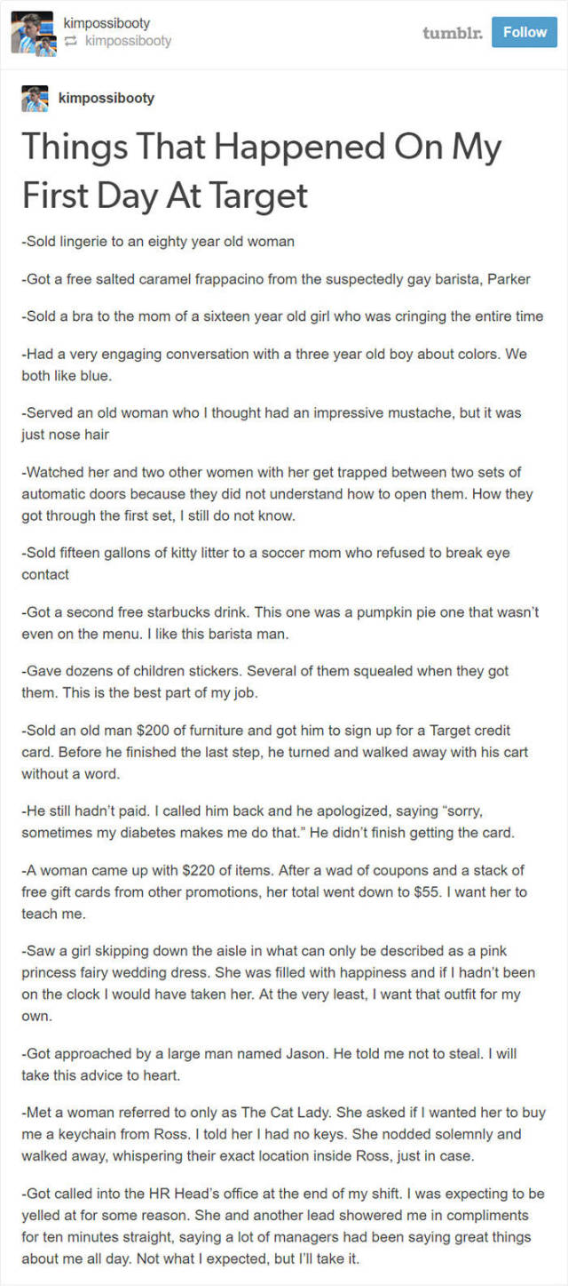 New Target Employee Shares A Detailed Story About His First Week On The Job (6 pics)