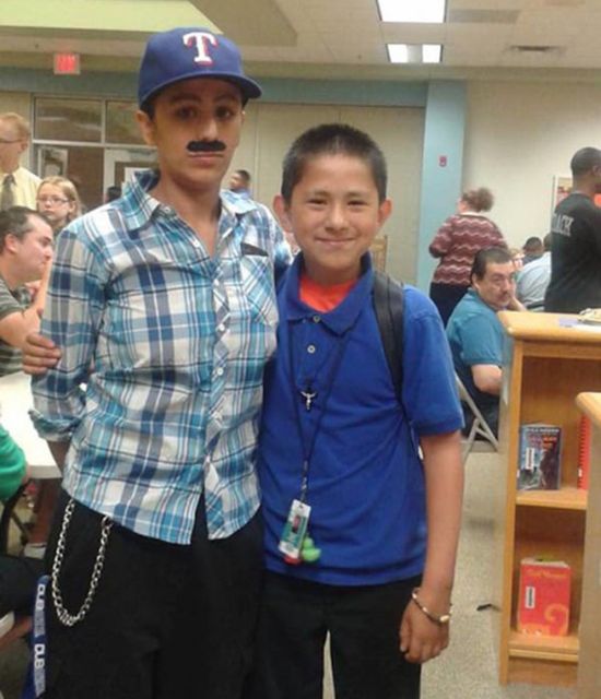 Single Mom Dresses Up As Dad So Her Son Could Attend Donuts With Dads Day (5 pics)
