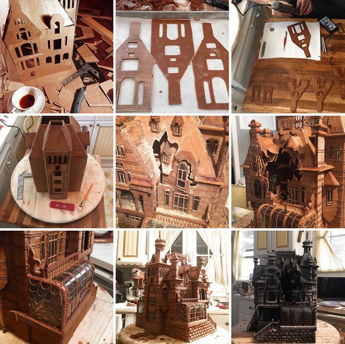 Artist Creates Edible Replica Of A House From Tim Burton’s Newest Movie (4 pics)