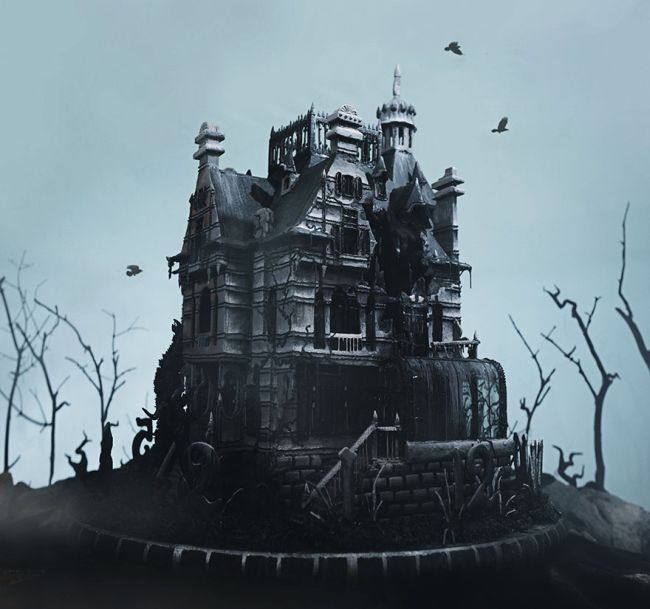 Artist Creates Edible Replica Of A House From Tim Burton’s Newest Movie (4 pics)