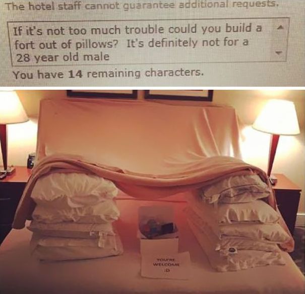 People Who Trolled Hotel Staff With Ridiculous Room Requests (18 pics)