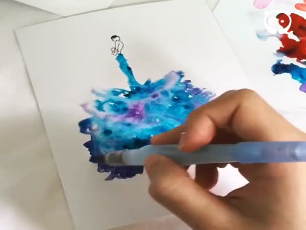 Artist Uses Water Drops And Paint To Create Spontaneous Dress Designs