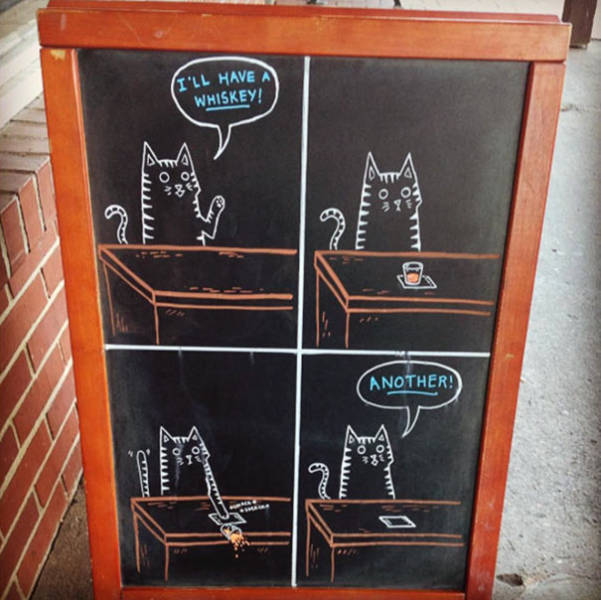 Clever Sidewalk Chalk Signs That Helped A Bar Increase Sales (24 pics)