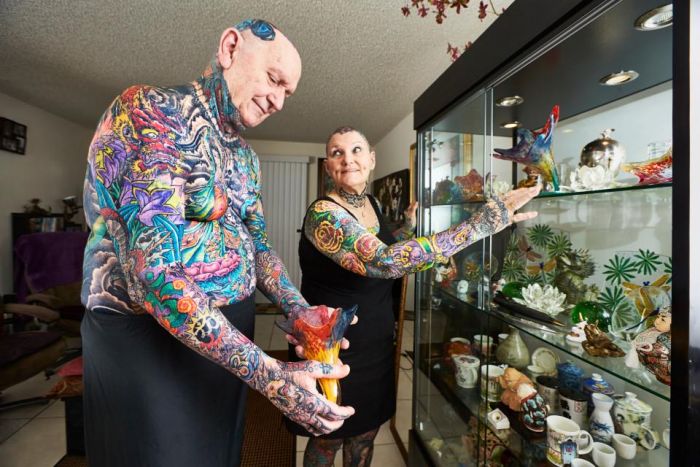 Cool Pensioners Hold Guinness Record For Being Covered In Tattoos (7 pics)