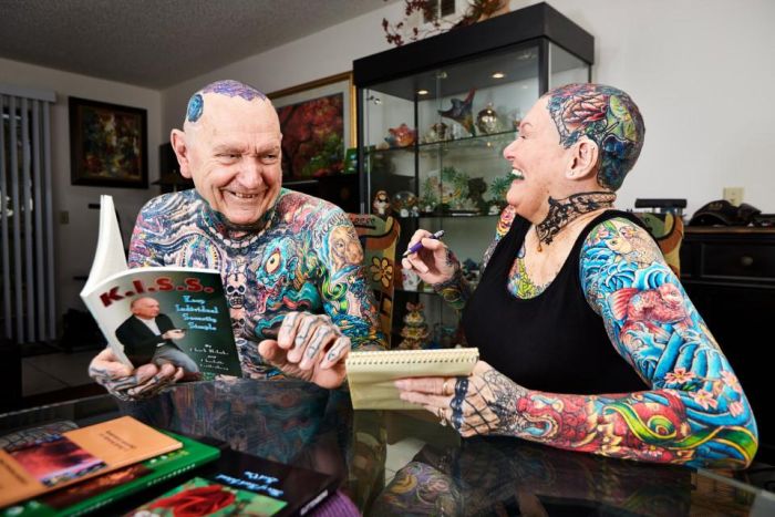 Cool Pensioners Hold Guinness Record For Being Covered In Tattoos (7 pics)