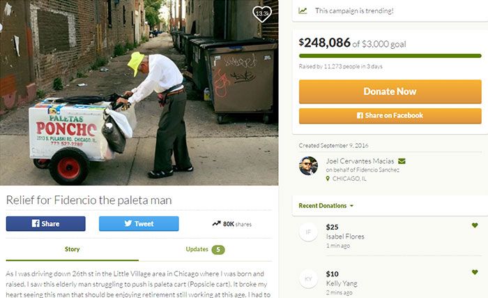 Internet Raises $250,000 For 89-Year-Old Popsicle Seller (2 pics)