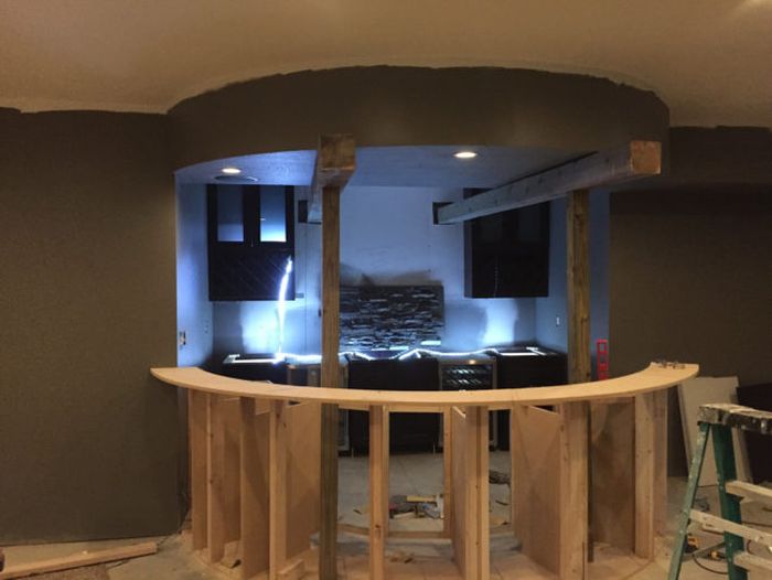 Guy Turns His Empty Basement Into An Awesome At Home Bar (31 pics)