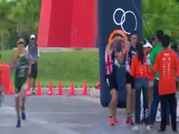 Brother Helped to the Finish Before Collapsing in Dramatic Triathlon