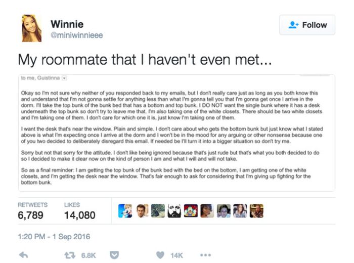 UCLA Freshmen Receives Crazy Letter From Her Roommate She Hasn’t Met Yet (4 pics)