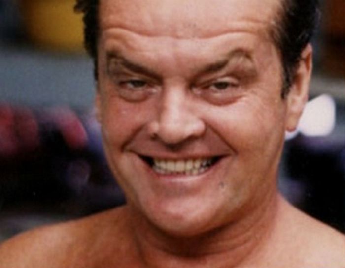Jack Nicholson Before And After Applying His Joker Makeup For Batman (4 pics)