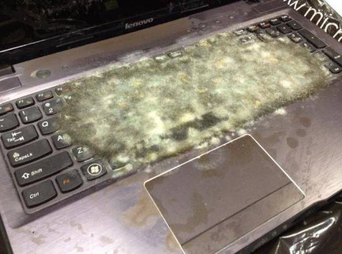 People Who Somehow Managed To Completely Wreck Their Electronics (46 pics)