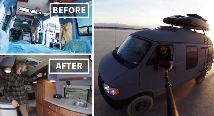 Man Turns His Grandmother's Old Van Into The Ultimate Adventure Mobile (20 pics)