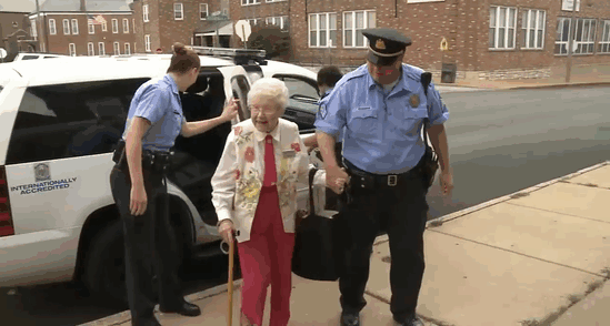 Woman Checks Getting Arrested Off Her Bucket List At 102 Years Old (8 pics)